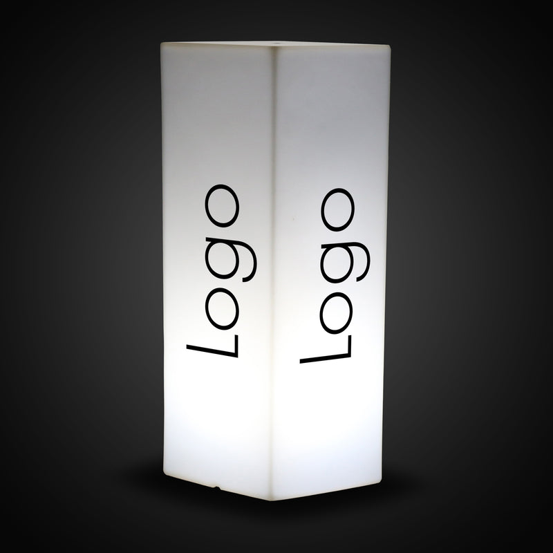 Pillar Logo Light Box, Tall Illuminated Branded Column Bollard Sign, Freestanding Backlit Display Signage for Corporate Event, Trade Show