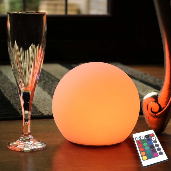 15cm LED Bedside Sphere Lamp, Cordless RGB Ball Mood Light + Remote – PK  Green UK