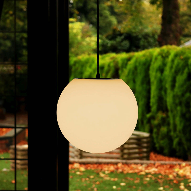 LED Pendant Light, 25cm Modern Ball Hanging Lamp + Warm White E27 Bulb