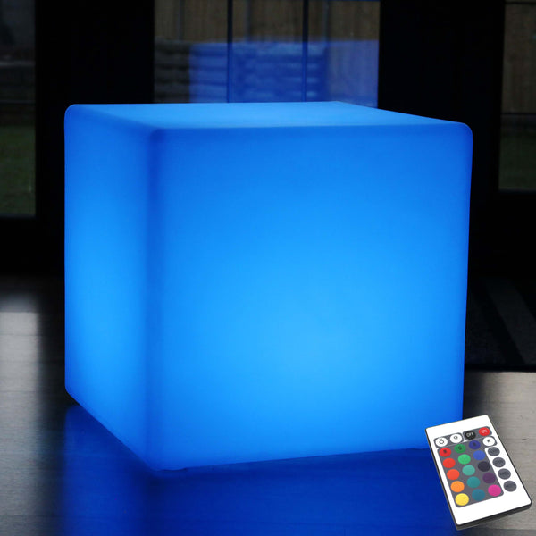 Large Garden Cube Mood Table, 60cm Waterproof Outdoor Light