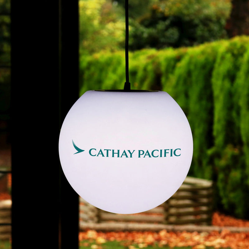 Branded LED Pendant Light Box Sign, Personalised E27 Ceiling Lamp with Logo, Ball