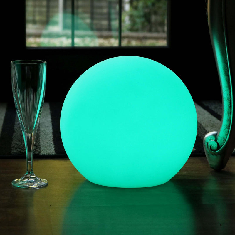 LED Table Lamp Lighting, 25cm Cordless RGB Sphere Night Light + Remote