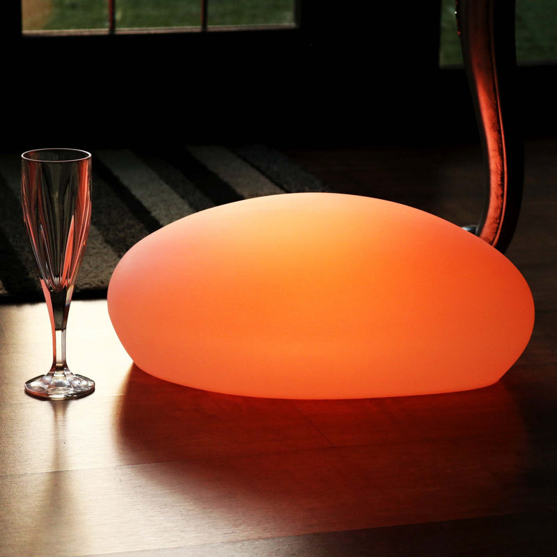 Decorative Colour Changing LED Table Lamp, Rechargeable, Pebble Stone