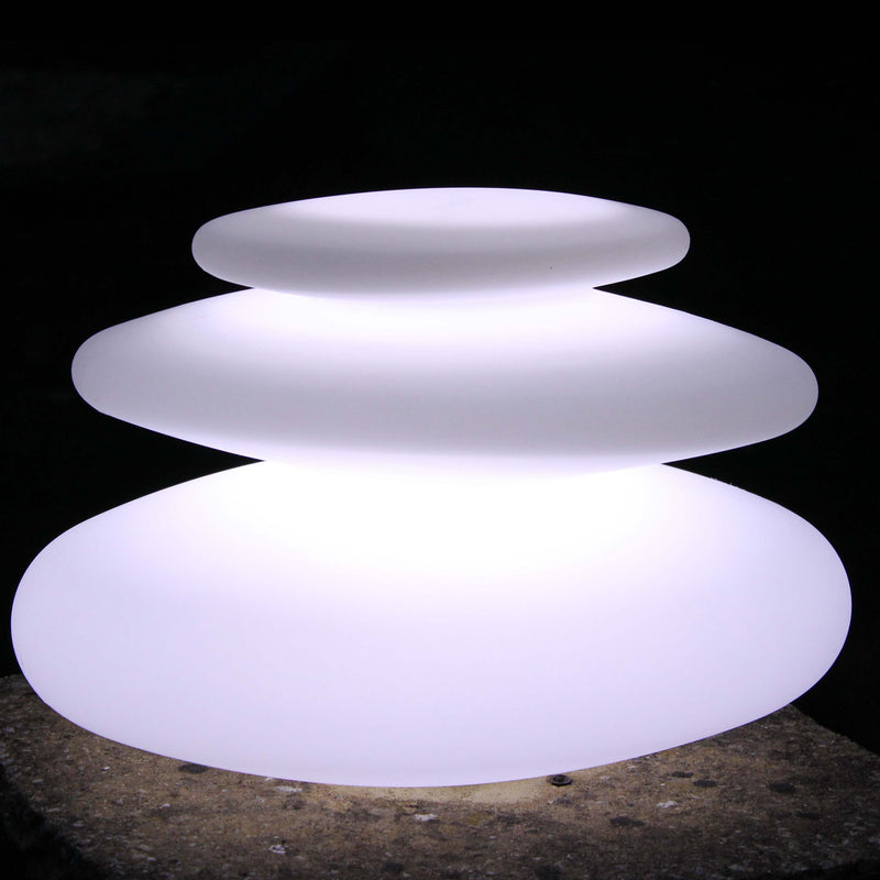 Spiral shaped decorative lamp glowing white