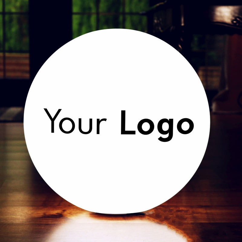 Large 60cm Branded LED Circular Light Box Sign with Logo, Personalised RGB Floor Lamp