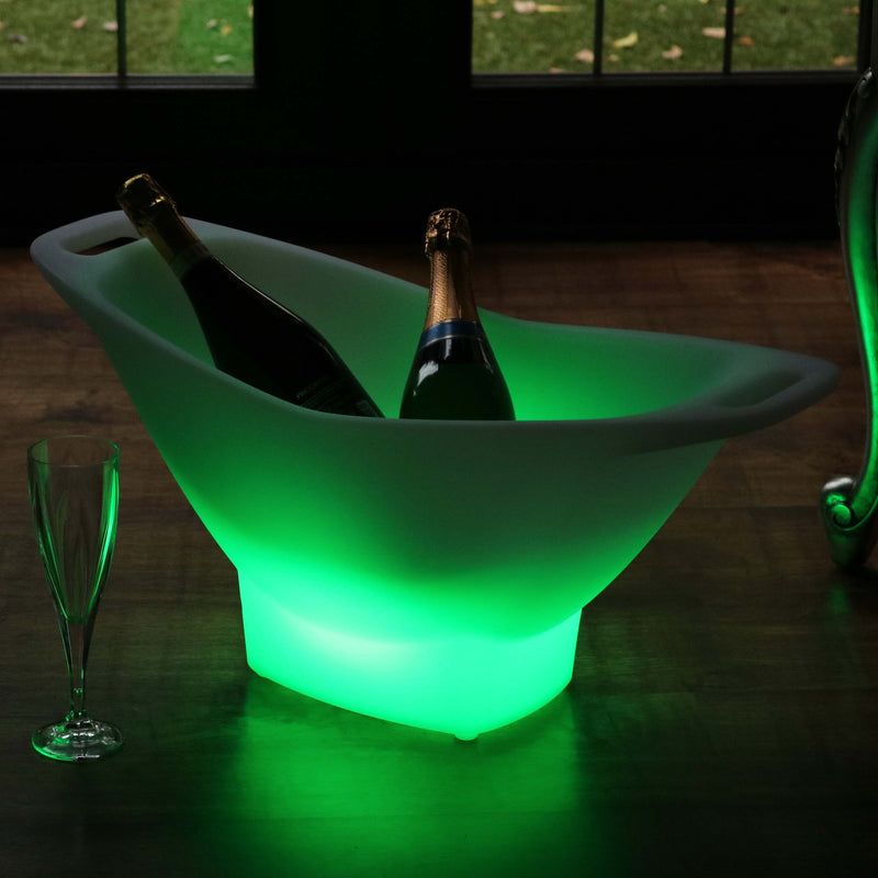 Large LED Ice Bucket, Light Up Champagne Wine Cooler, Colour Changing