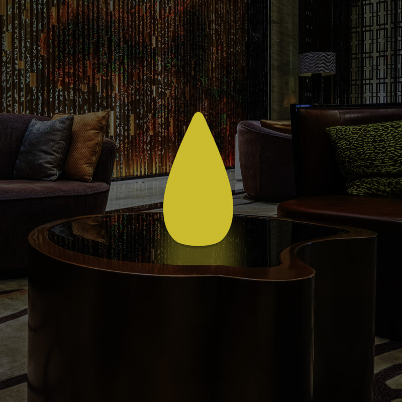 Unique Colour Changing LED Waterdrop Light, Dimmable RGB Table Floor Lamp, 37cm Tall