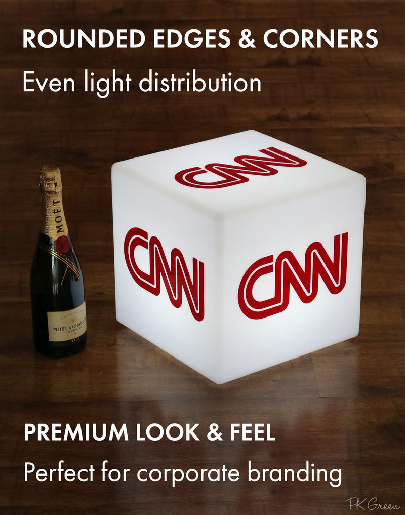 Logo Promotional Backlit Display Light Box, Customised Cordless LED Table Lamp, Cube