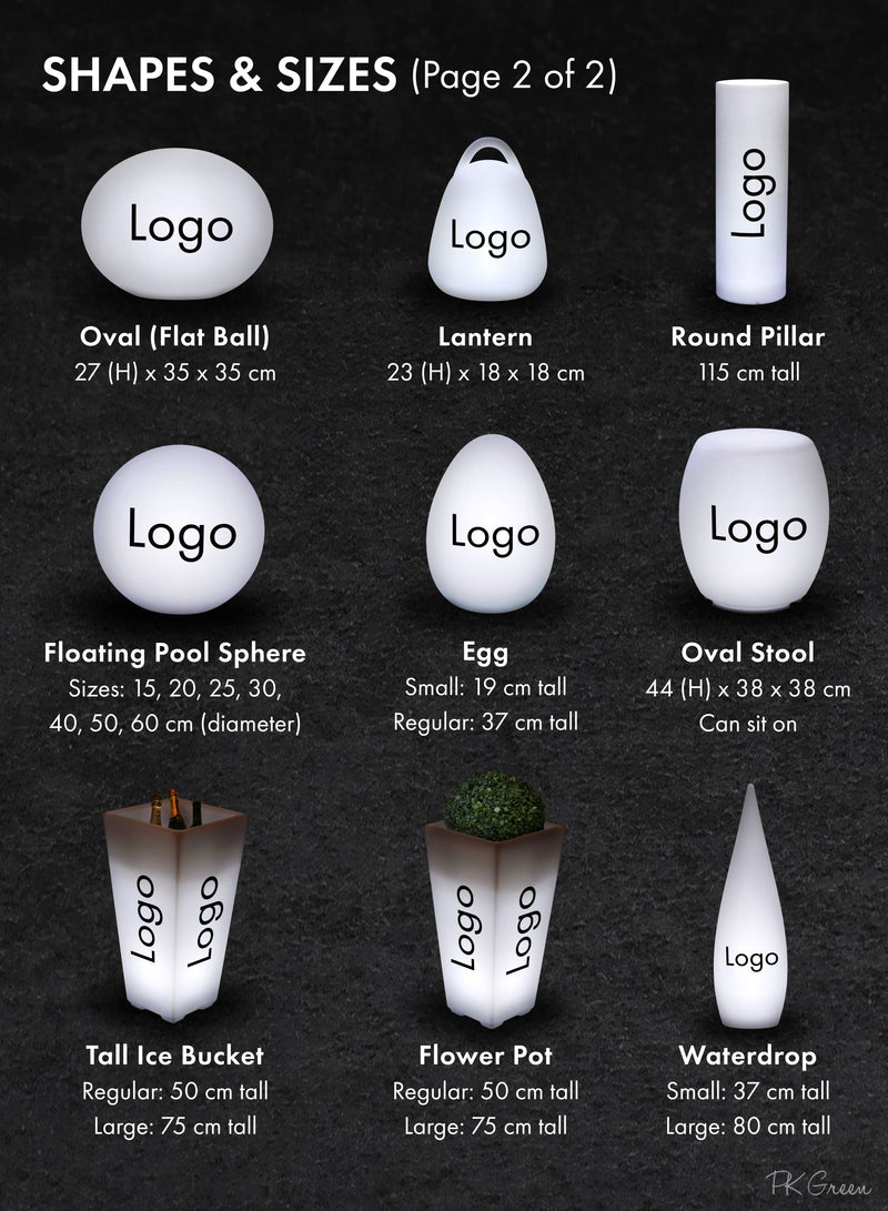 Personalised LED Sphere Table Lamp, Branded Wireless Table Centre, Logo Lightbox