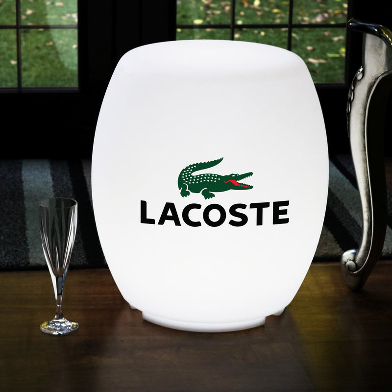 Personalised LED Stool Seat Furniture, Branded Floor Lamp, Backlit Lightbox with Logo