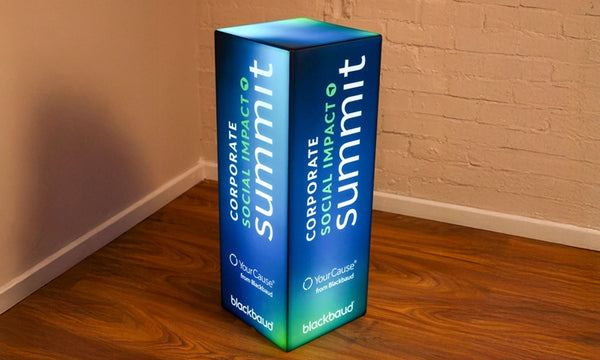 Blackbaud's Branded Column Lighting Solution Looks Great.