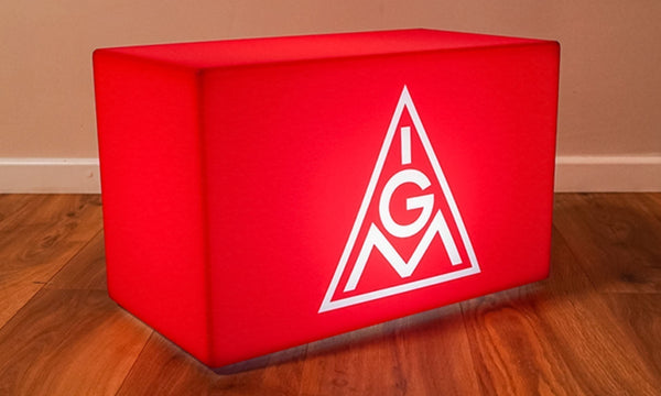 IGM Trade Union Gets Custom Branded Column and Bench for Outdoor Use
