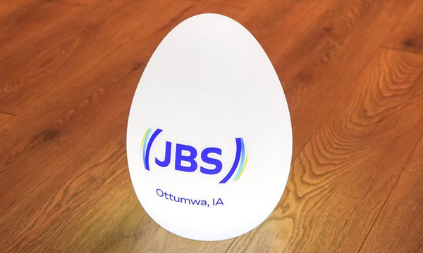 Custom Branded Egg Lightboxes for JBS Food Industry Events