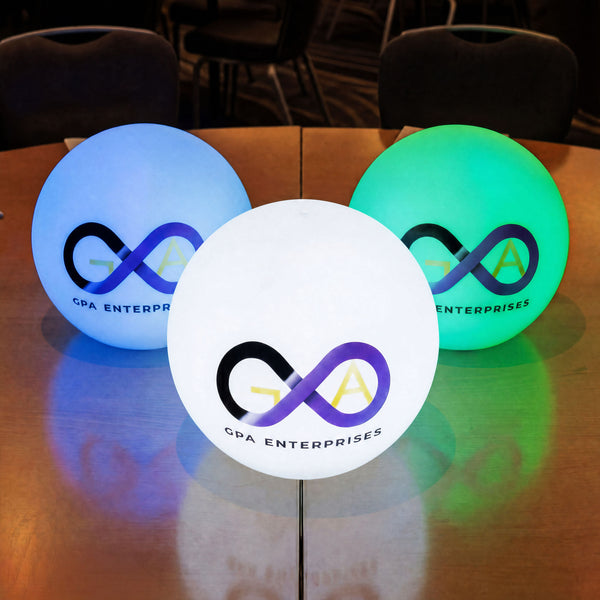 Customisable Round LED Lightbox, Branded Globe Ball Floor Lamp, Illuminated Free Standing Backlit Display Sign for Conference, Event