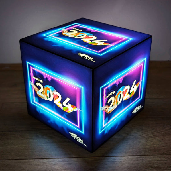 Branded Custom LED Cube Block, Illuminated Advertising Logo Lightbox for Exhibition, Backlit Freestanding DJ Expo Booth Display Signage