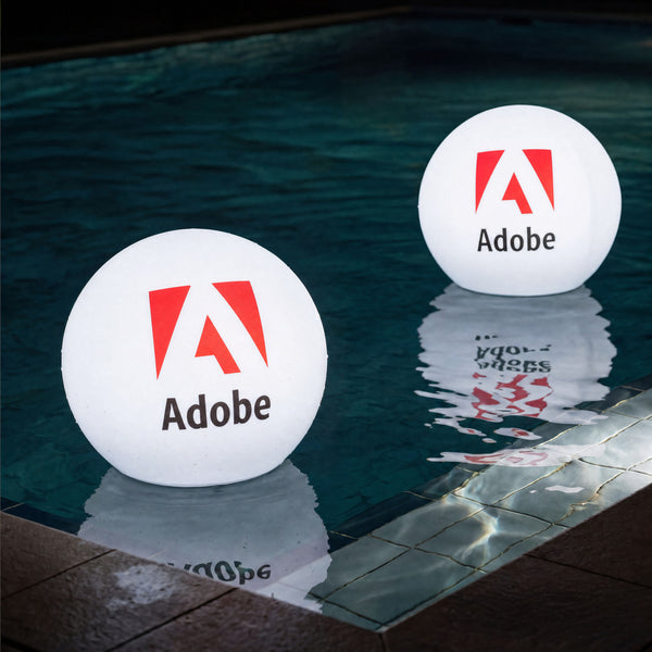 Personalised Floating Pool Light, Outdoor Sphere Lamp, Customised with Logo