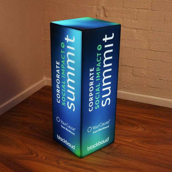 Branded LED Plinth Lightbox, Customisable Column Pillar Lamp, Tall Free Standing  Illuminated Display Sign for Exhibition, Expo Booth, Event