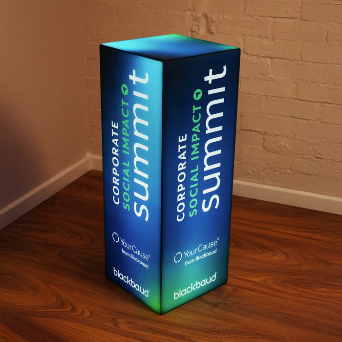 Branded LED Plinth Lightbox, Customisable Column Pillar Lamp, Tall Free Standing  Illuminated Display Sign for Exhibition, Expo Booth, Event
