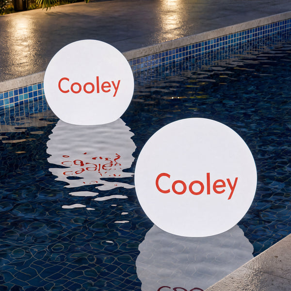 Custom LED Floating Pool Light Box with Logo, Branded Illuminated Round Globe Lamp, Lighted Pool Float for Corporate Event