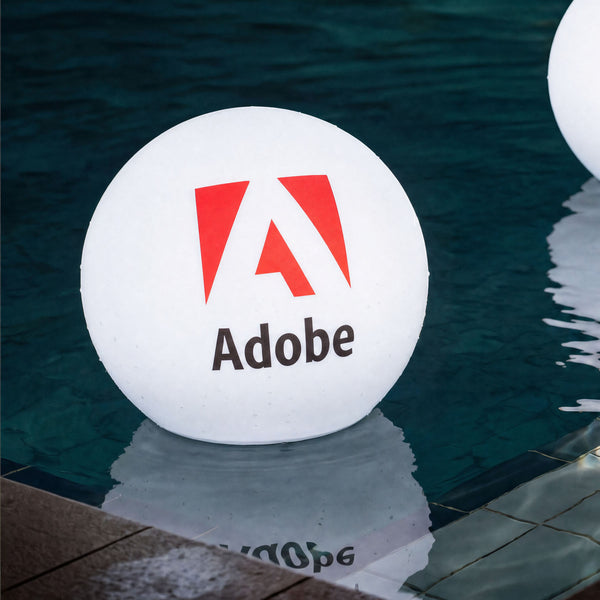 Branded LED Floating Pool Lightbox, Custom Pool Float Sphere Ball with Logo, Unique Display Signage for Business Event, Launch Party