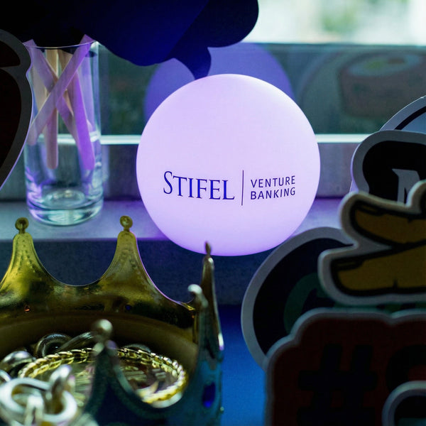 Personalised LED Sphere Table Lamp, Branded Wireless Table Centre, Logo Lightbox