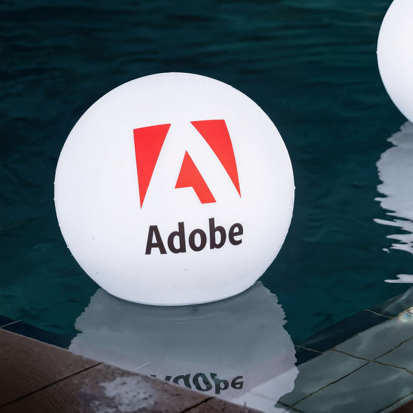 Branded LED Floating Pool Lightbox, Custom Pool Float Sphere Ball with Logo, Unique Display Signage for Business Event, Launch Party