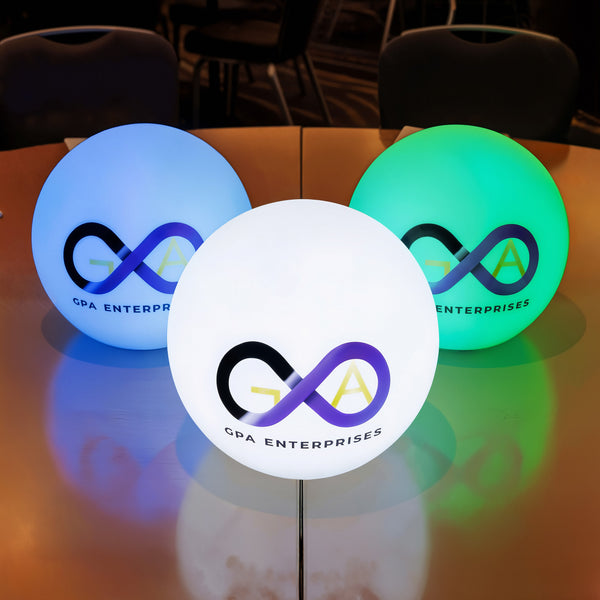Customisable Round LED Lightbox, Branded Globe Ball Floor Lamp, Illuminated Free Standing Backlit Display Sign for Conference, Event