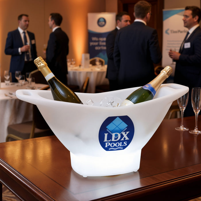 Customised Large LED Ice Bucket, Personalised Wine Champagne Cooler, Logo Sign Lightbox