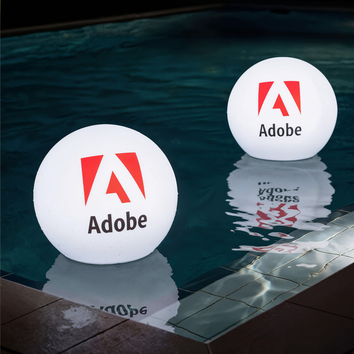 Personalised Floating Pool Light, Outdoor Sphere Lamp, Customised with Logo