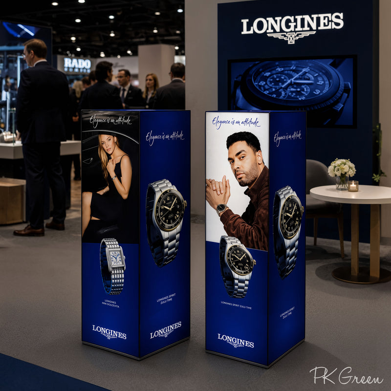 Custom Column LED Light Box, Branded Outdoor Plinth Pillar Display Sig ...