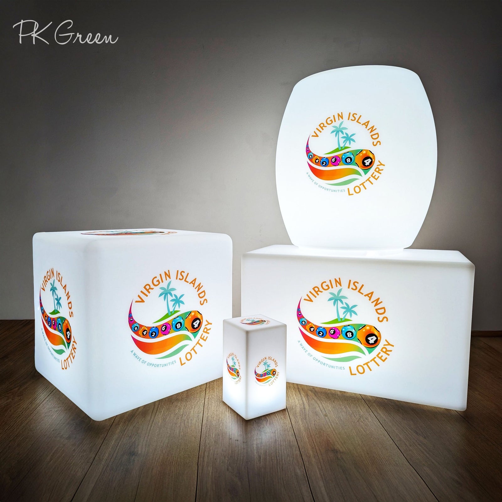 Illuminated Light Box with Logo, Custom Branded LED Bench