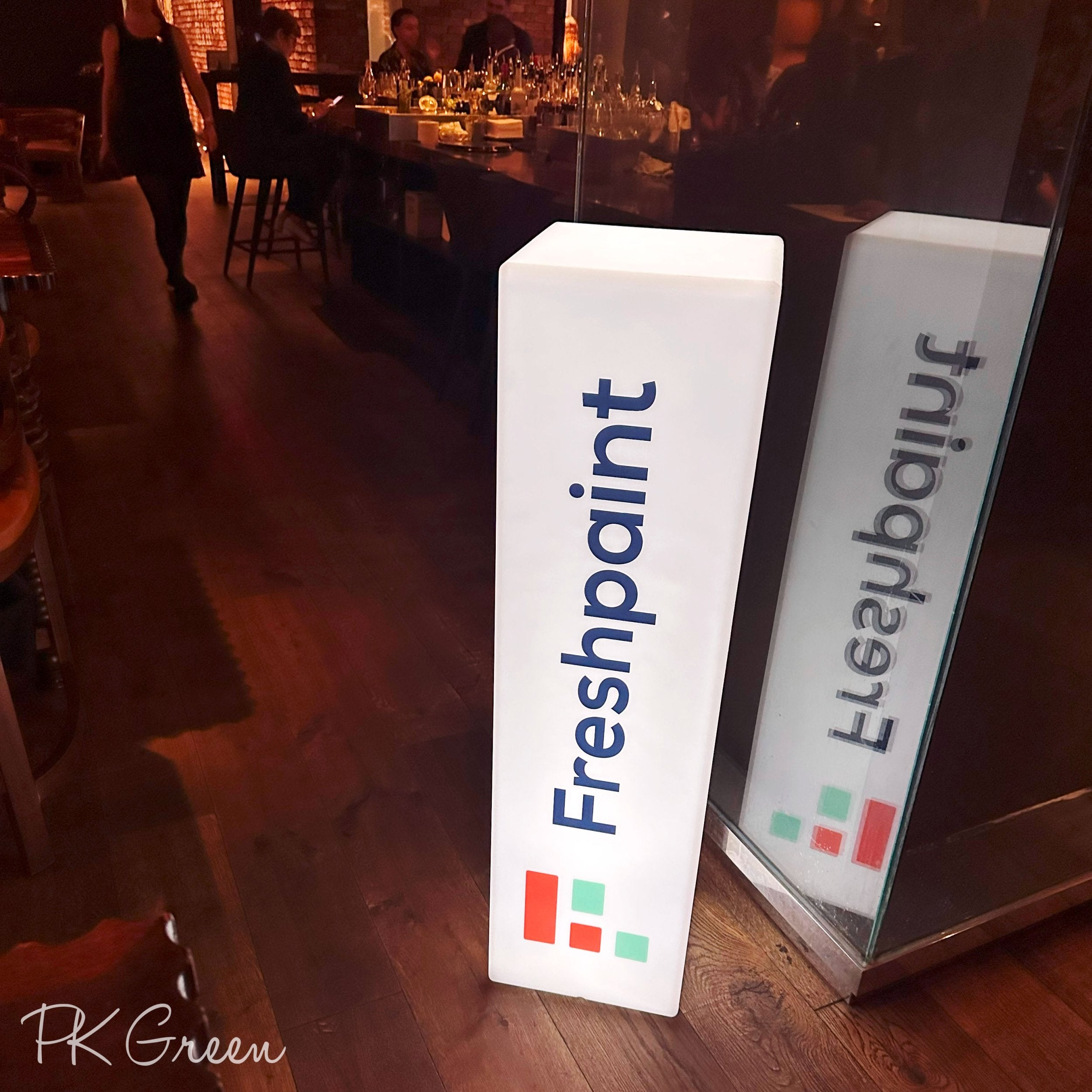 Branded LED Plinth Lightbox, Customisable Column Pillar Lamp, Tall Fre ...