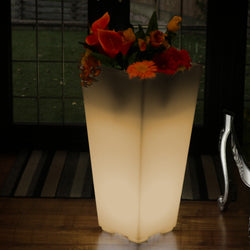 Tall 75cm Floor Standing Vase, LED Flower Plant Pot, Decorative E27 Lamp, Warm White