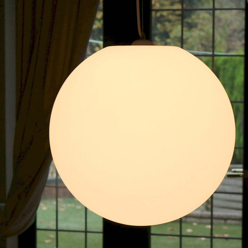 Sphere Pendant Light, 40cm LED Ball Hanging Lamp + Warm White E27 Bulb
