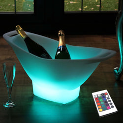 Large LED Ice Bucket, Light Up Champagne Wine Cooler, Colour Changing