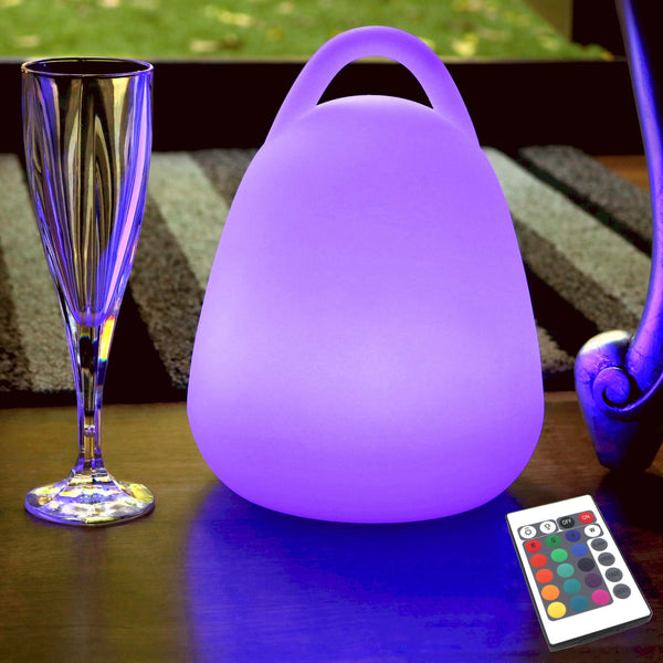 LED Table Lamp Lantern, 23cm Cordless Colour Changing Ambient Lighting