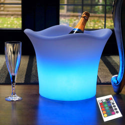 LED Ice Bucket, Rechargeable Light Up Champagne Wine Drinks Cooler