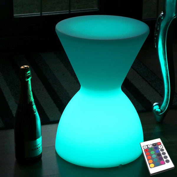Light Up LED Stool, Cordless RGB Floor Lamp with Remote, 43cm Tall