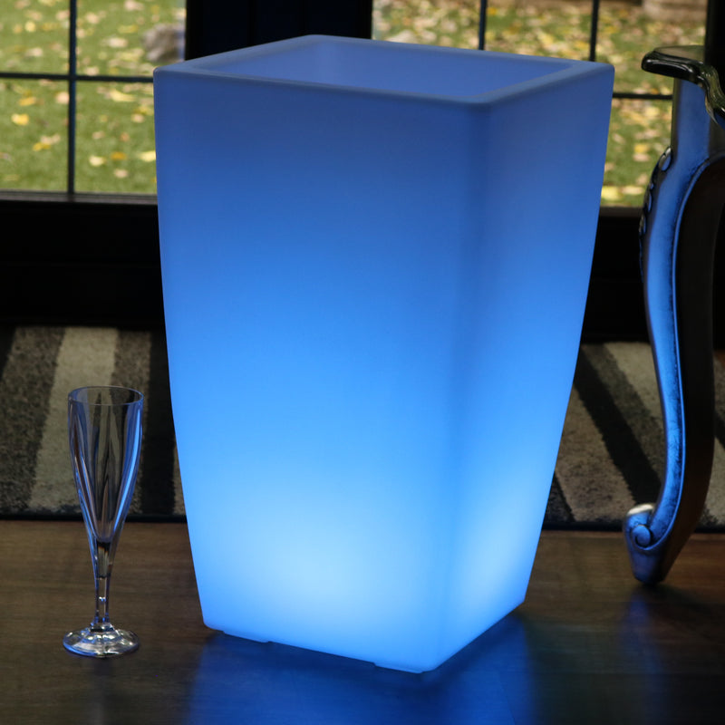 Outdoor Floor Standing LED Wine Champagne Ice Bucket, Mains Powered Garden Light, 50cm