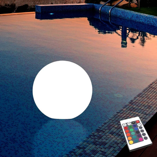 15cm Outdoor Sphere Light, Floating LED Rechargeable Ball + Remote IP67