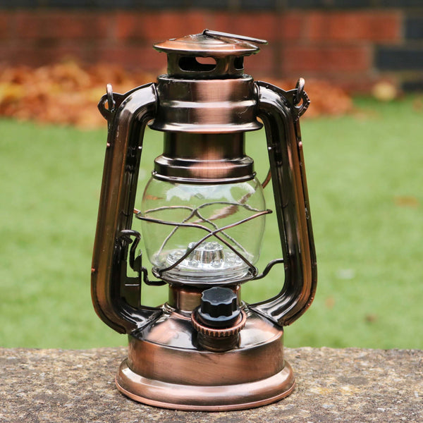 LED Hurricane Lamp, 19cm Dimmable Battery Hanging Storm Lantern Light