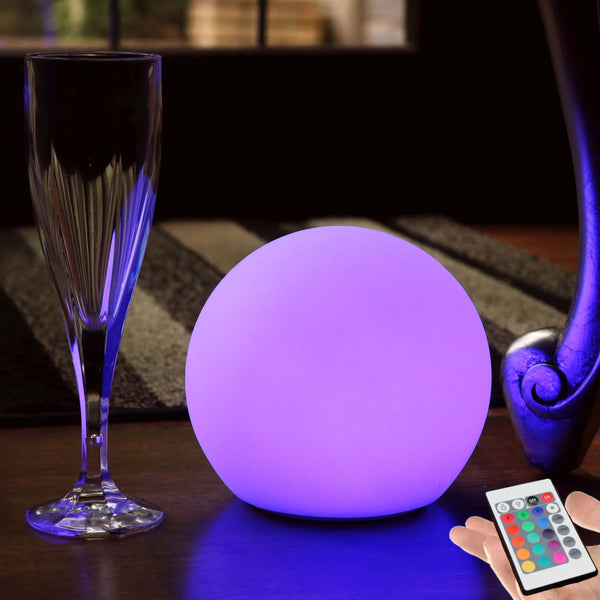 15cm LED Bedside Sphere Lamp, Cordless RGB Ball Mood Light + Remote