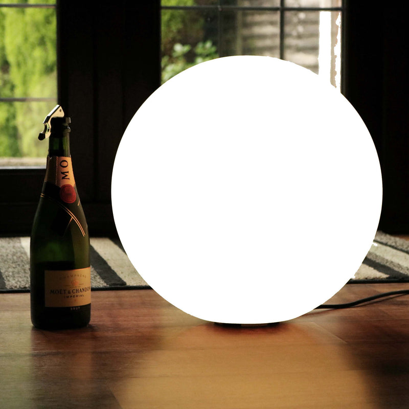 Modern Globe Floor Lamp, 40cm LED Sphere Lounge Light, White E27 Bulb