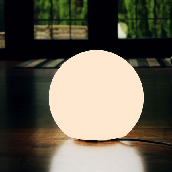 Warm White Designer Sphere Light, 20cm Mains Powered Lamp