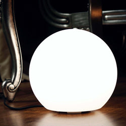 LED Modern Sphere Table Light, Mains Powered White Orb