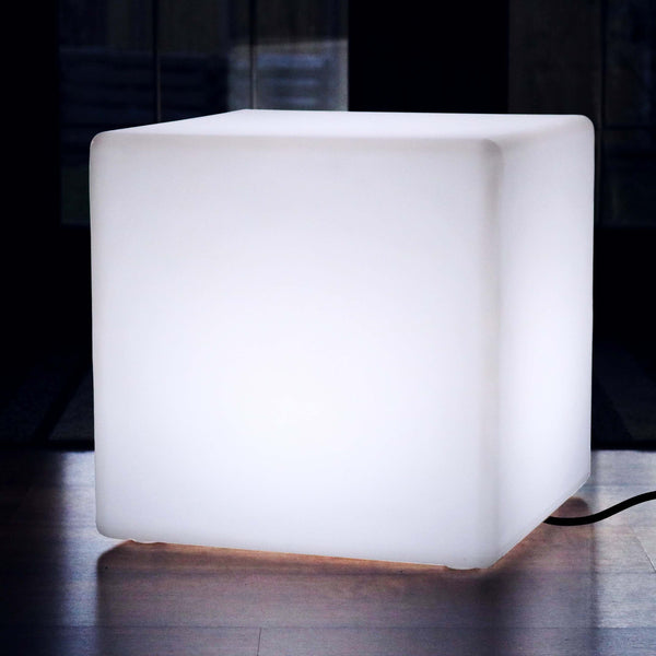60cm LED Cube Main Powered Floor Mood Lighting - White