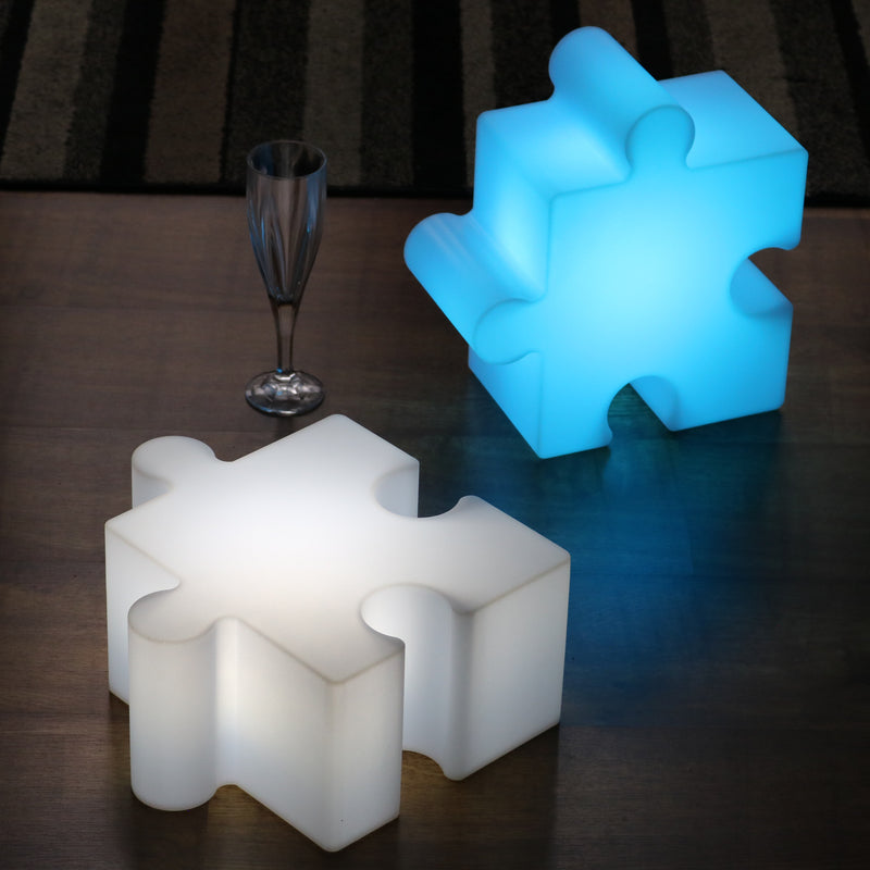 LED Jigsaw Sensory Light Piece Puzzle, Rechargeable Colour Changing Lamp for Kids, Children