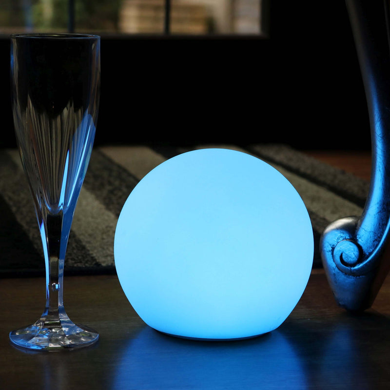 15cm LED Bedside Sphere Lamp, Cordless RGB Ball Mood Light + Remote