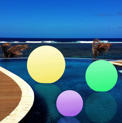 Set of 3 Outdoor Floating LED Pool Lights - Spheres for Wedding, Event