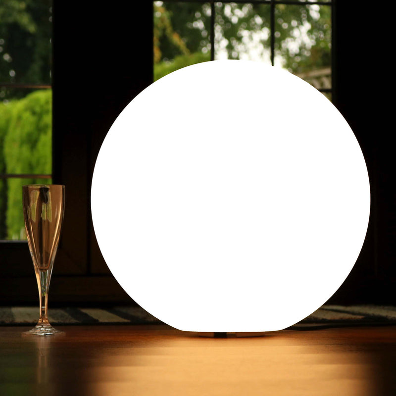 Modern Globe Floor Lamp, 40cm LED Sphere Lounge Light, White E27 Bulb